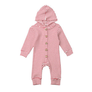 Baby Girl Boy 0-18M Striped Hooded