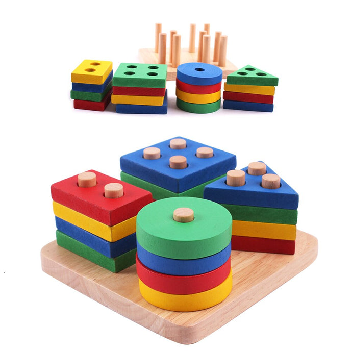 Wooden Building Blocks Montessori Geometric Shape