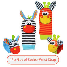 Load image into Gallery viewer, Soft Animal Socks Baby Wrist Rattle Bell