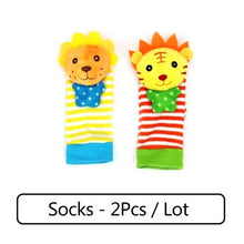 Load image into Gallery viewer, Soft Animal Socks Baby Wrist Rattle Bell